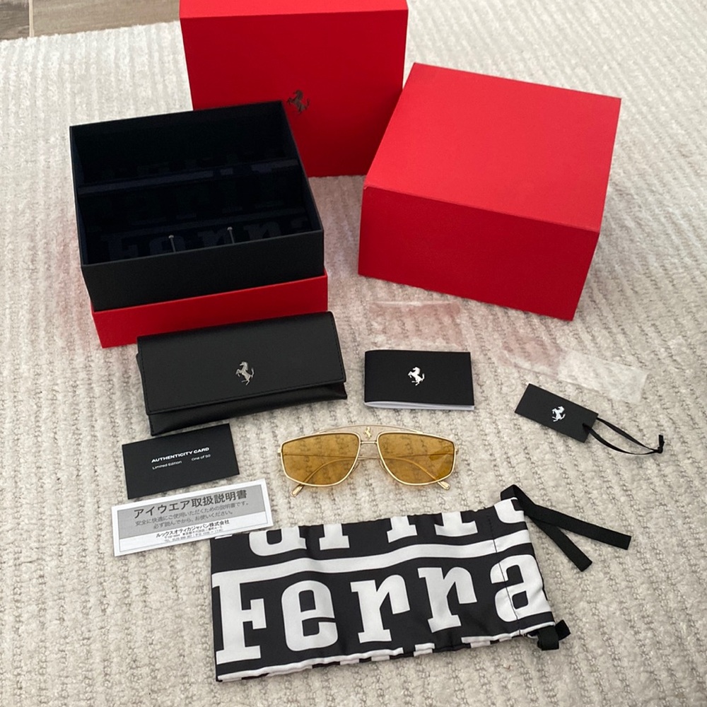 Ferrari sunglasses with yellow lenses One of 50 (#1) limited edition NWT
